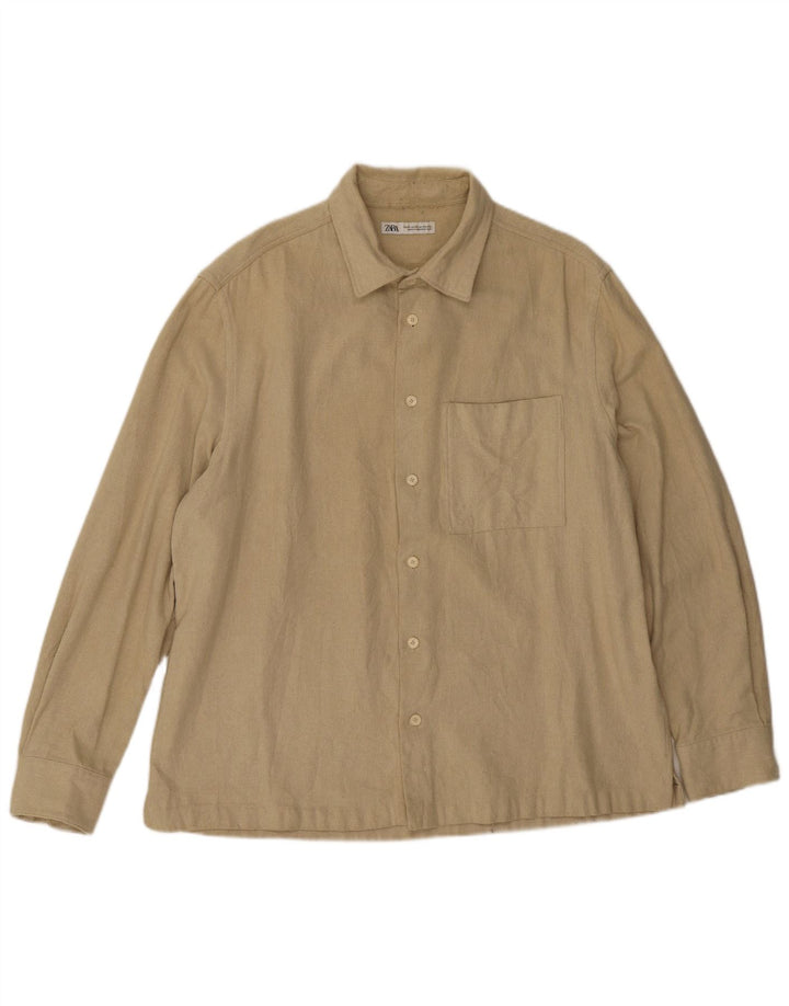 Zara Mens Shirt XL Beige