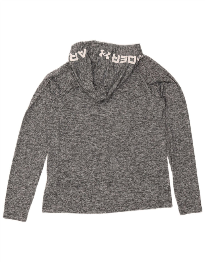 Under Armour Mens Hooded Graphic Top Long Sleeve Medium Grey Flecked