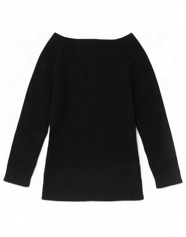Gap Womens Top 3/4 Sleeve UK 12 Medium Black Cotton