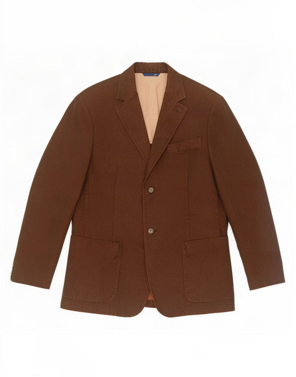Trussardi Mens 2 Button Blazer Jacket IT 50 Large Brown Cotton
