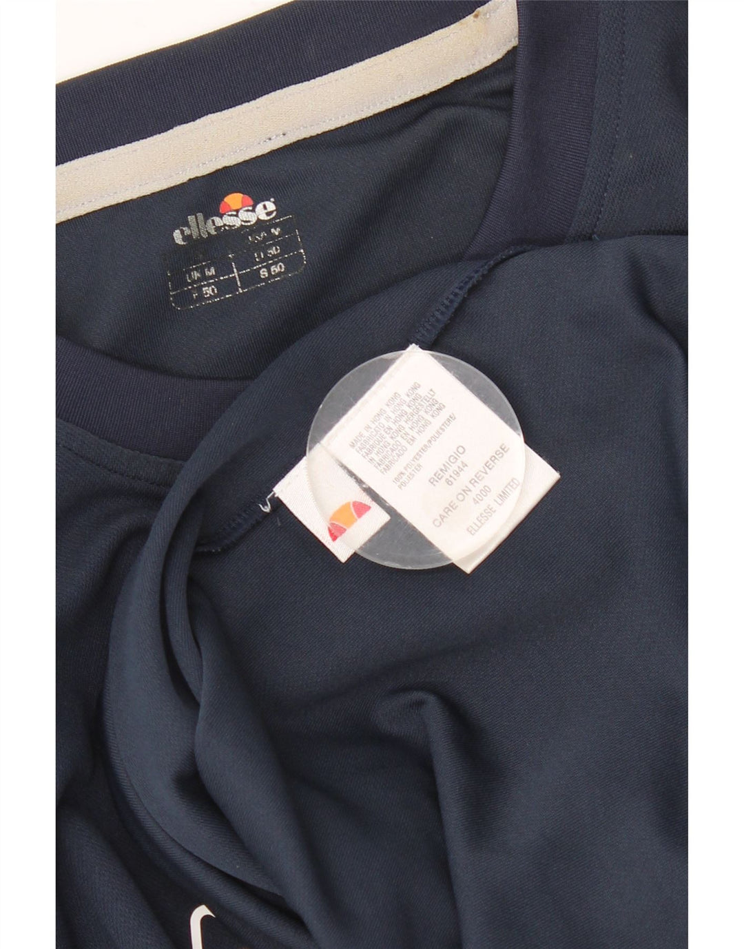 ELLESSE Mens Graphic T-Shirt Top Medium Navy Blue Polyester
