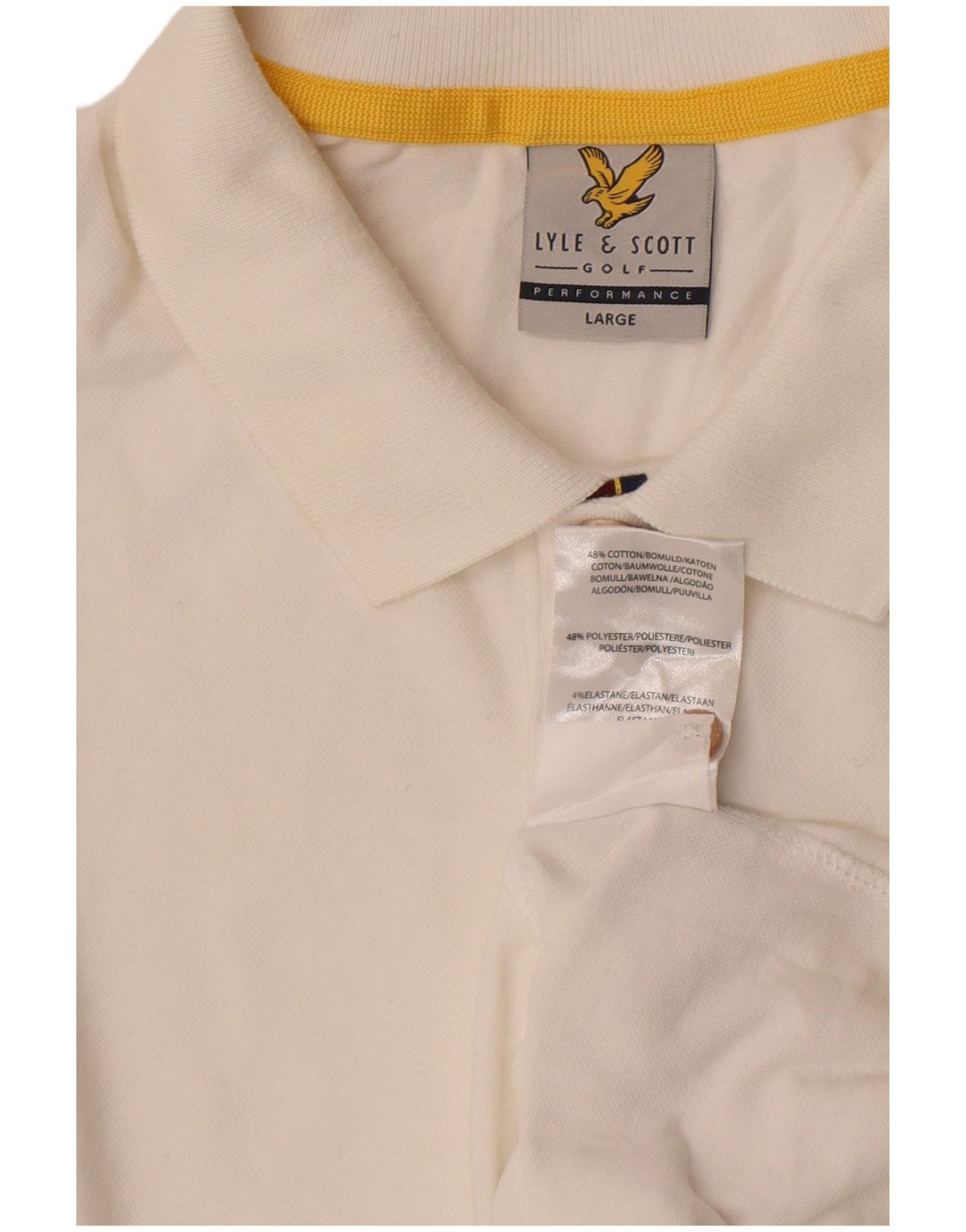 Lyle & Scott Mens Graphic Polo Shirt Large White Cotton