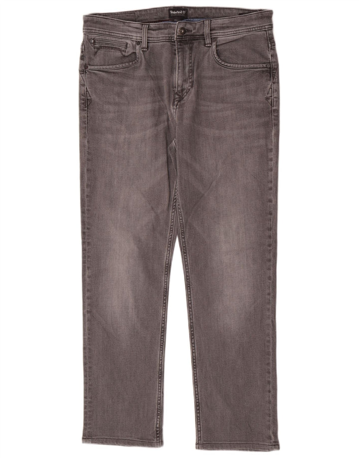 Timberland Mens Regular Straight Jeans W34 L30 Grey Cotton
