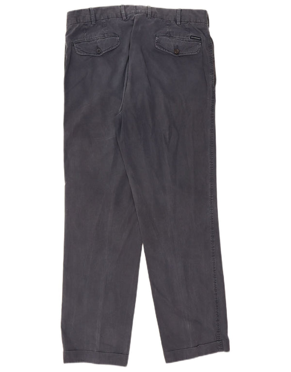 Burberry Mens Straight Chino Trousers IT 50 Medium W34 L31 Navy Blue Cotton