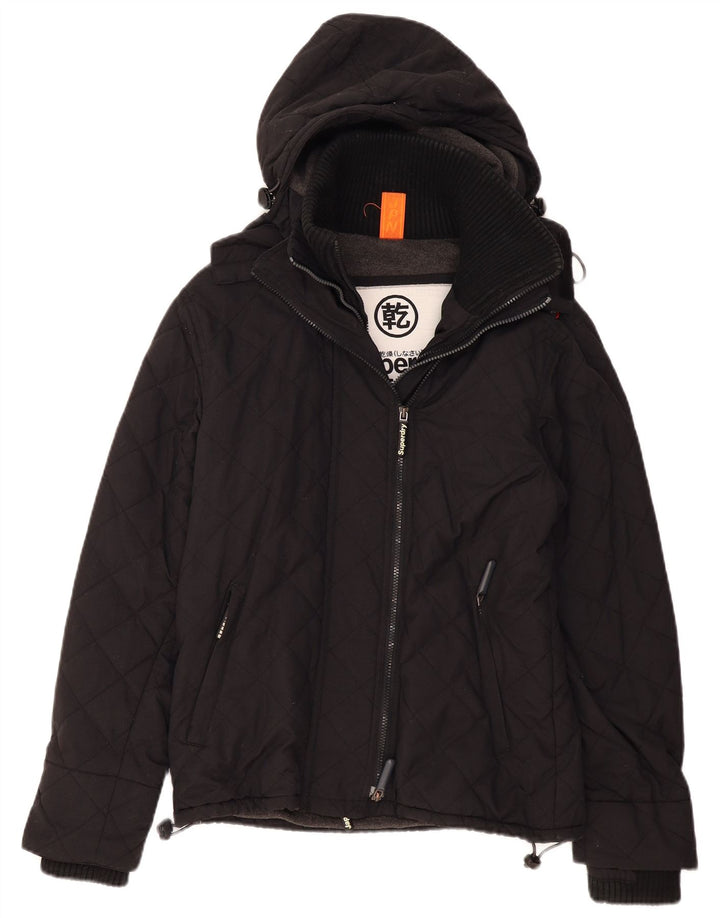 Superdry Mens Hooded Windbreaker Jacket UK 38 Medium Black Polyester