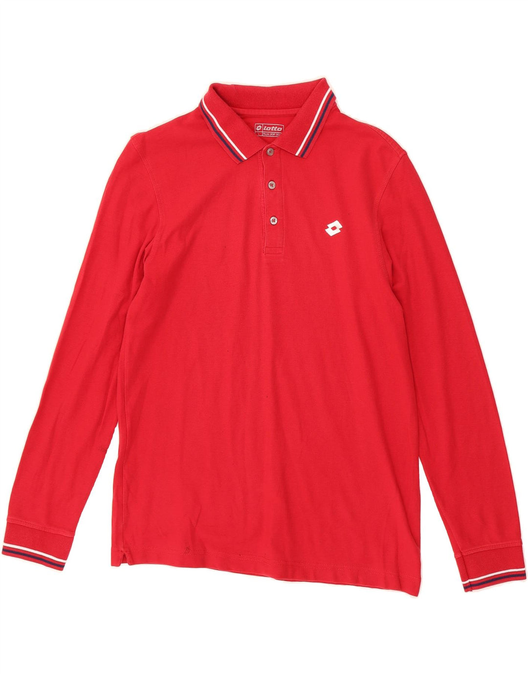 LOTTO Mens Long Sleeve Polo Shirt Large Red Vintage Lotto and Second-Hand Lotto from Messina Hembry 