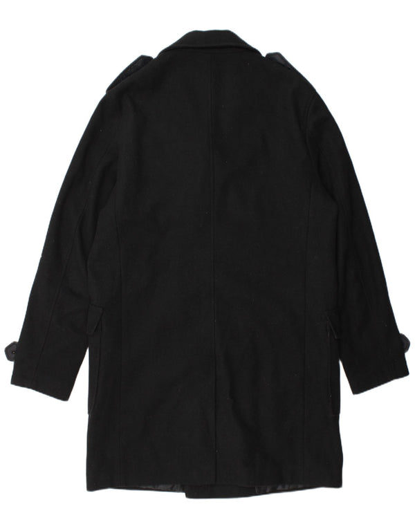 STANLEY ADAMS Mens Military Double Breasted Coat UK 40 Large Black