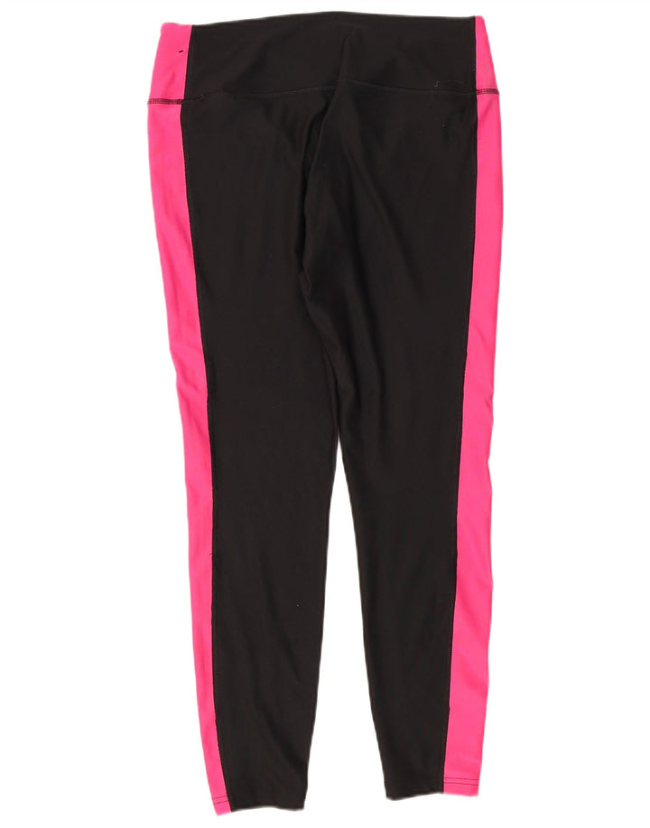 Nike Womens Dri Fit Leggings UK 14 Large  Black Colourblock Polyester