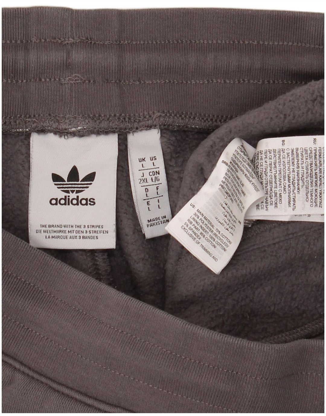 Adidas Mens Tracksuit Trousers Joggers Large Grey Cotton