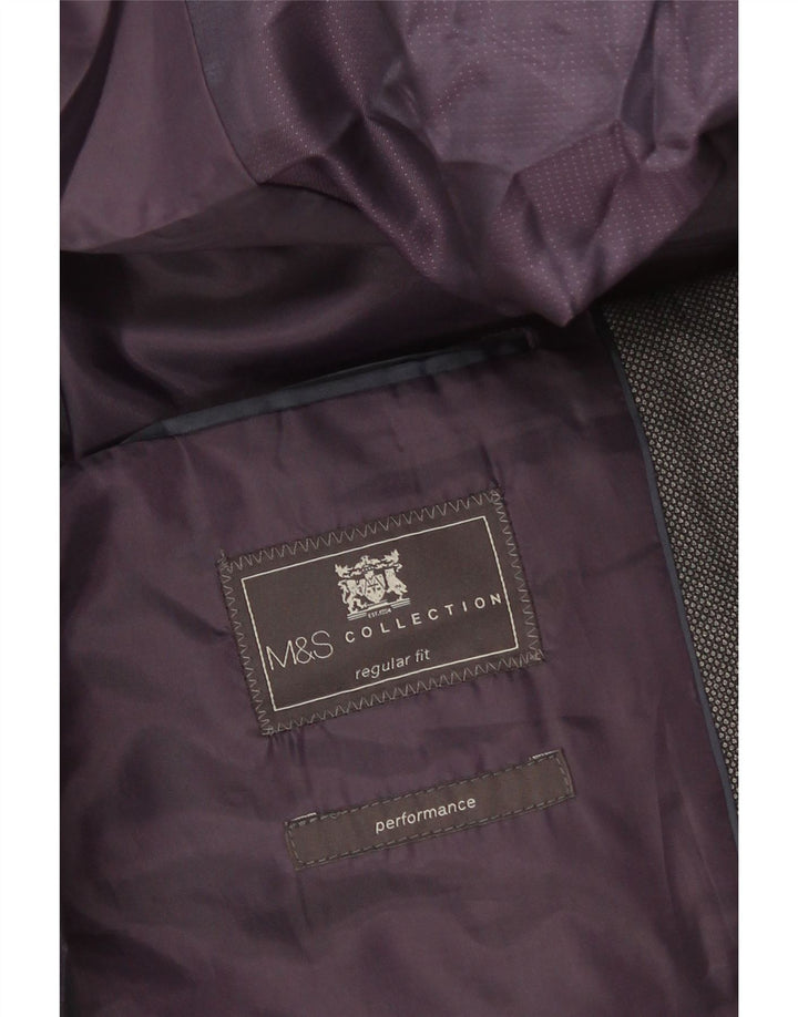 Marks & Spencer Mens Performance 2 Button Blazer Jacket UK 42 Large Grey