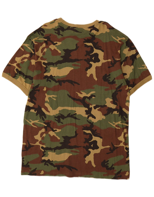 ESSE EMME  Mens T-Shirt Top 2XL Khaki Camouflage Cotton
