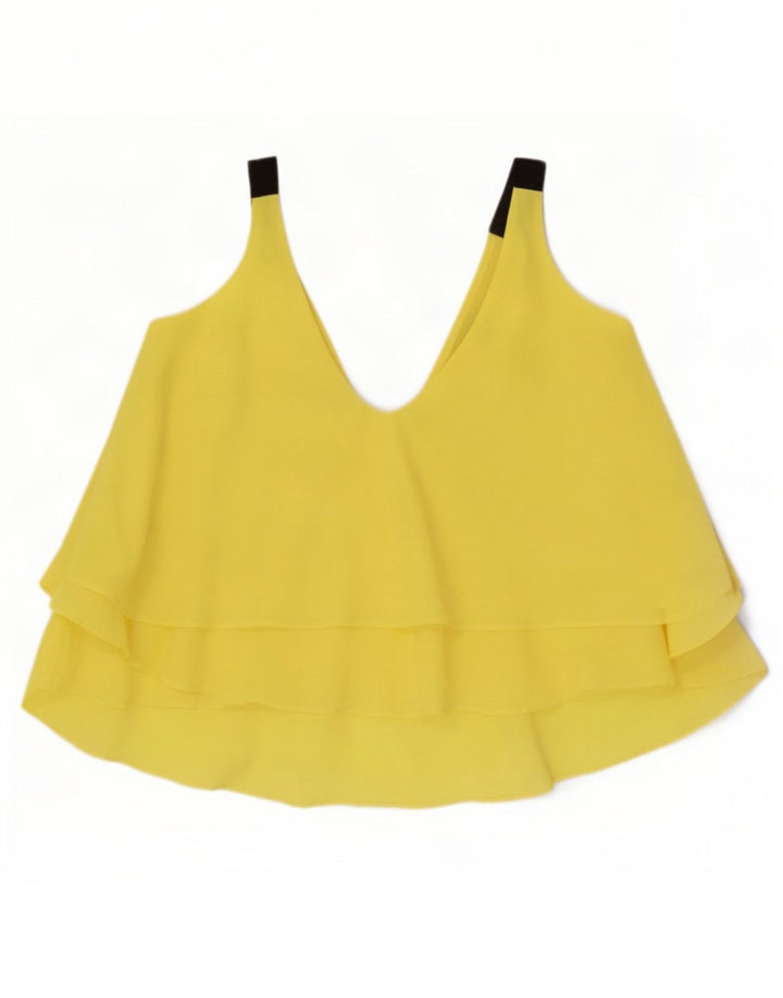 Zara Womens Oversized Cami Top UK 10 Small Yellow Polyester