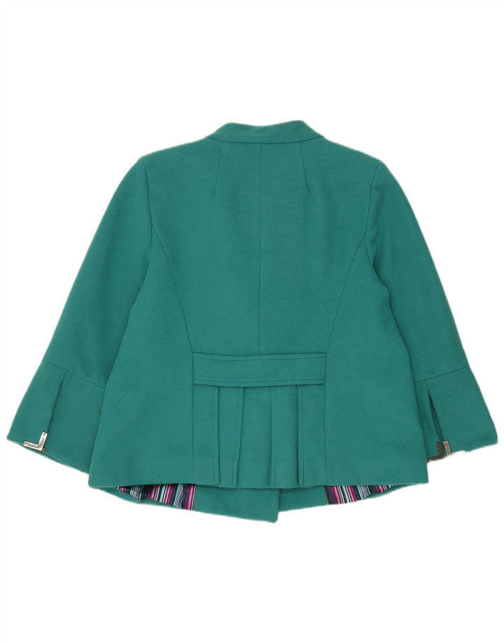 Roccobarocco Womens 3/4 Sleeve Bomber Jacket IT 44 Medium Green Polyester
