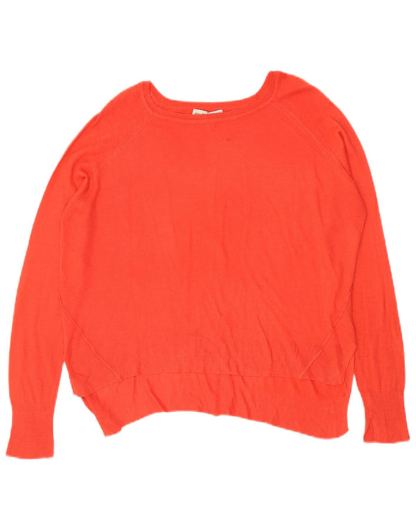 Zara Womens Oversized Boat Neck Jumper Sweater UK 10 Small Orange