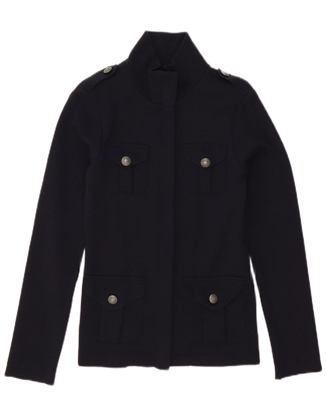 Blauer Womens Cardigan Sweater UK 10 Small Navy Blue Wool