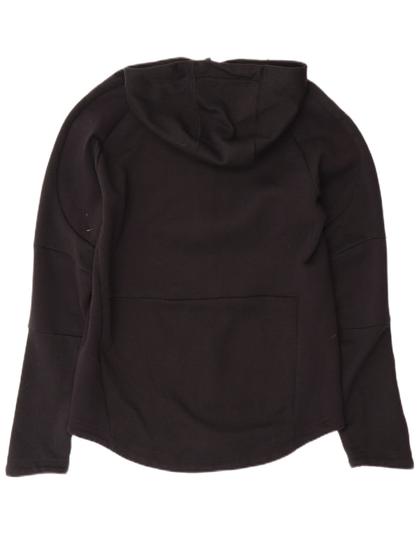 PUMA Womens Zip Hoodie Sweater UK 14 Medium Black Cotton