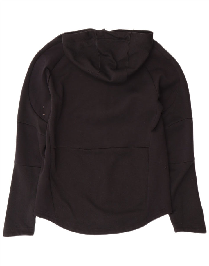 PUMA Womens Zip Hoodie Sweater UK 14 Medium Black Cotton