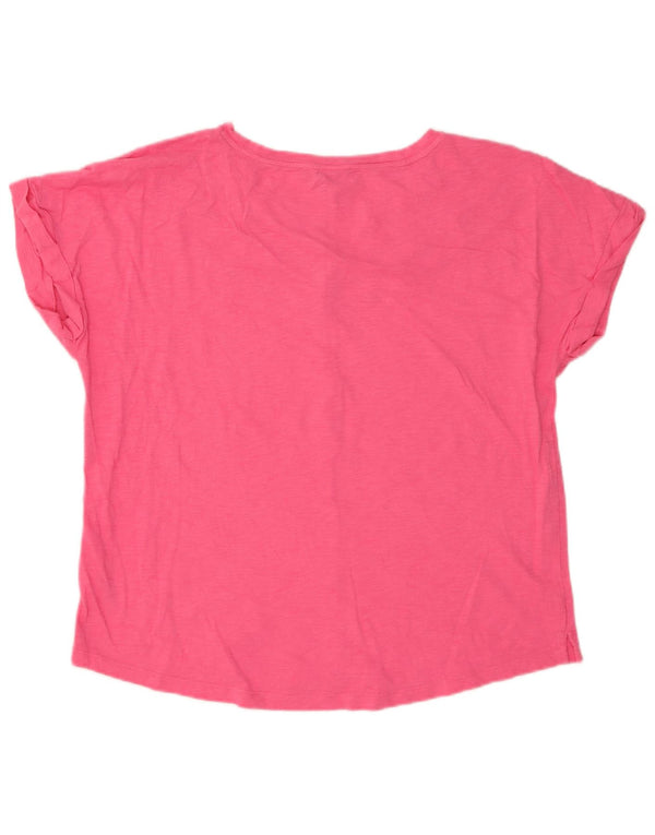 Nautica Womens T-Shirt Top UK 14 Medium Pink Flecked Cotton