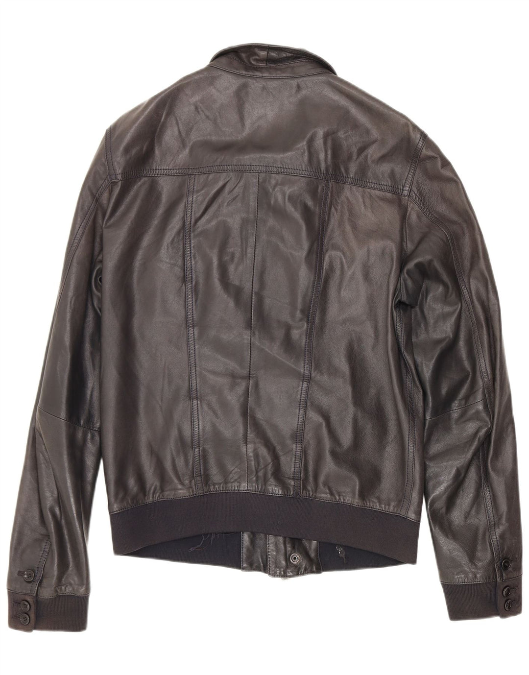 Vintage Mens Leather Jacket IT 50 Medium Black