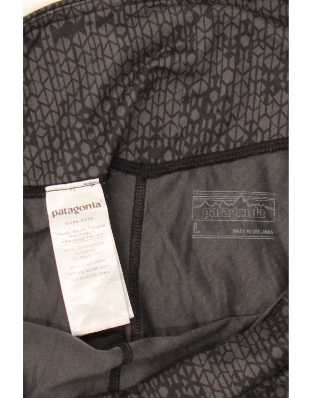 Patagonia Womens Leggings UK 14 Large Grey Geometric Polyester