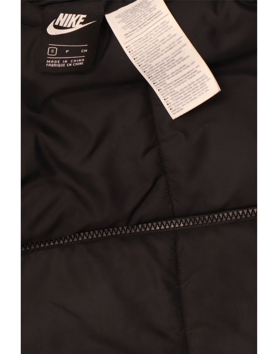 NIKE Womens Hooded Reversible Padded Jacket UK 10 Small Black Polyester