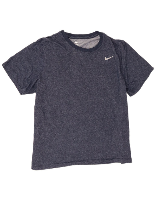 Nike Mens Dri Fit T-Shirt Top XL Navy Blue Flecked Cotton