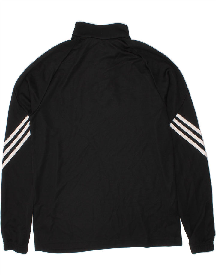 ADIDAS Boys Climalite Zip Neck Pullover Tracksuit Top 13-14 Years XL Black Vintage Adidas and Second-Hand Adidas from Messina Hembry 