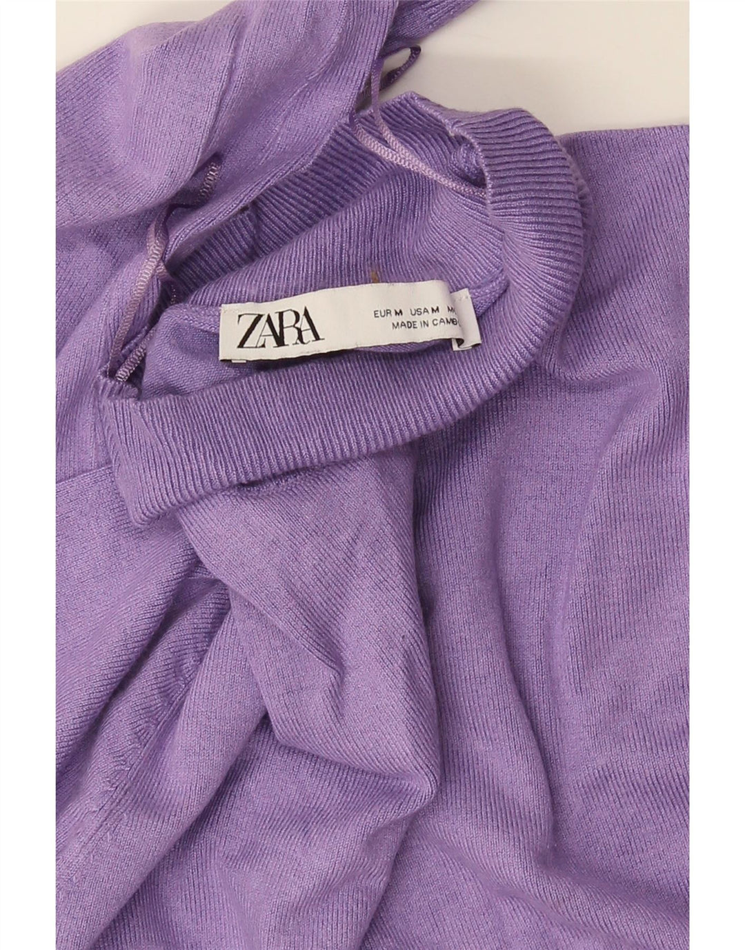 Zara Womens Turtle Neck Jumper Sweater UK 12 Medium Purple