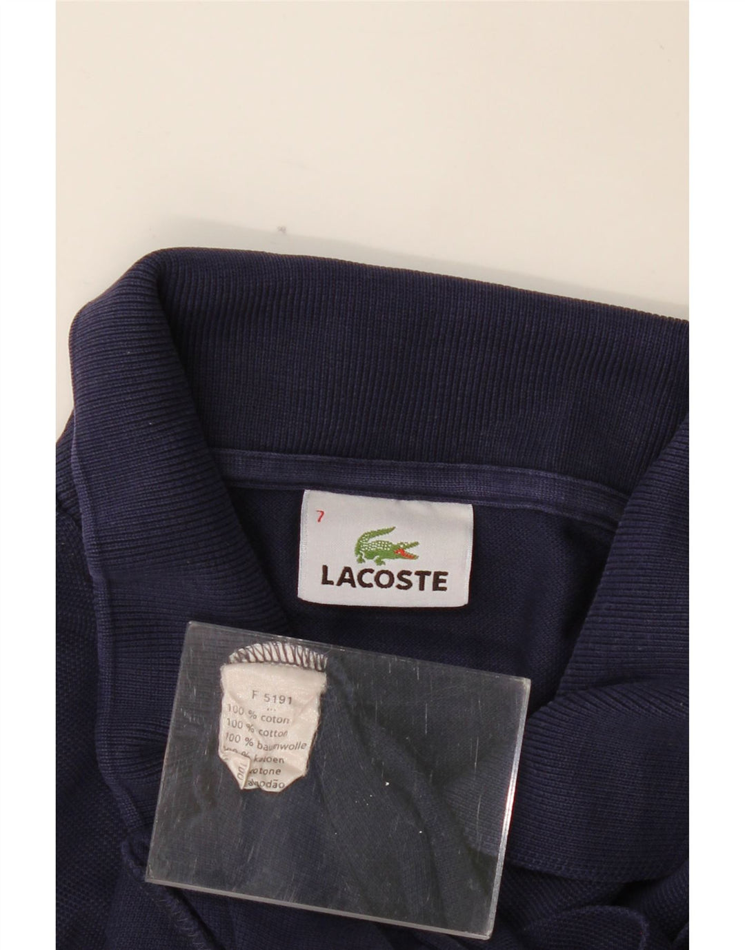 LACOSTE Mens Polo Shirt Size 7 2XL Navy Blue Cotton