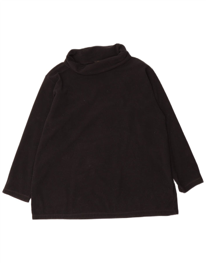 Marks & Spencer Womens Oversized Fleece Jumper UK 18 XL Black Polyester