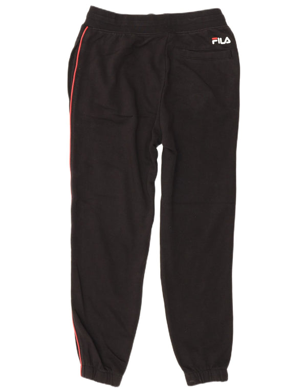 Fila Mens Tracksuit Trousers Joggers XS Black Striped Cotton