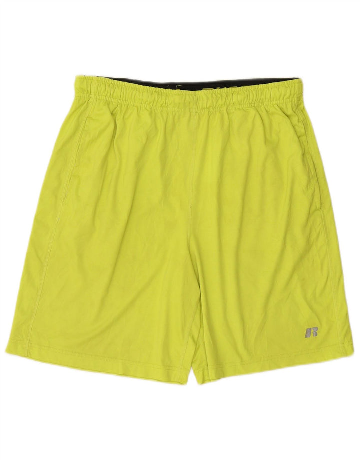 RUSSELL ATHLETIC Mens Dri-Power Sport Shorts Medium  Green Polyester