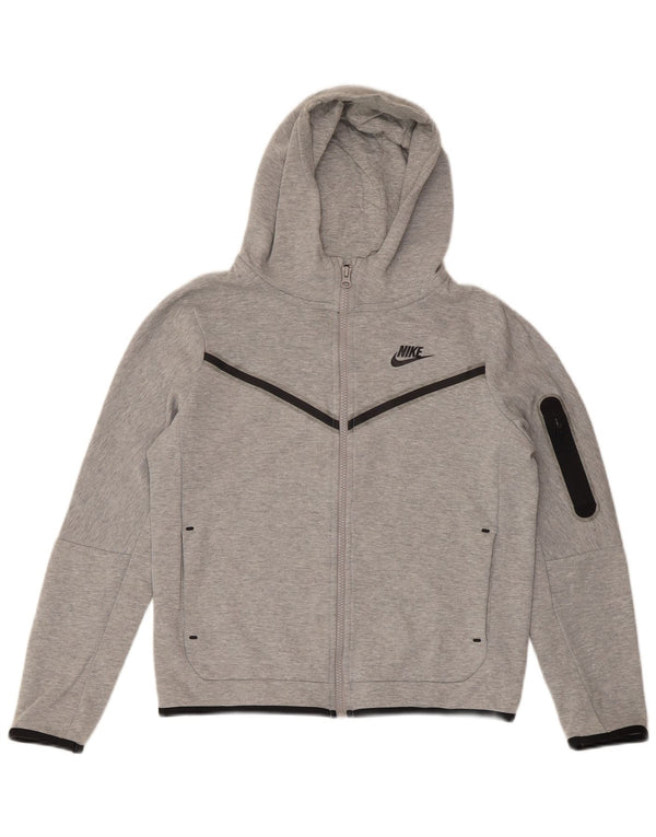 Nike Boys Regular Fit Zip Hoodie Sweater 12-13 Years Large Grey Sports