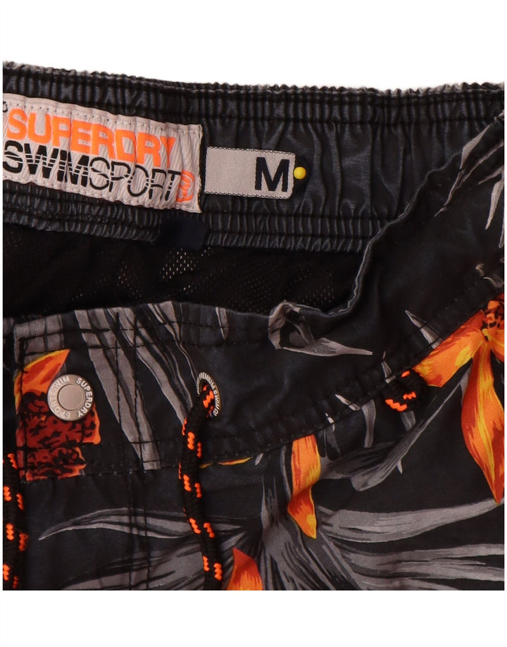 Superdry Mens Swimming Shorts Medium Grey Floral Polyester