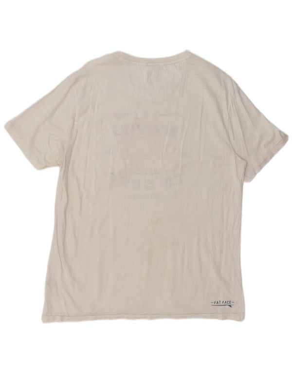 Fat Face Mens Graphic T-Shirt Top Large White Cotton
