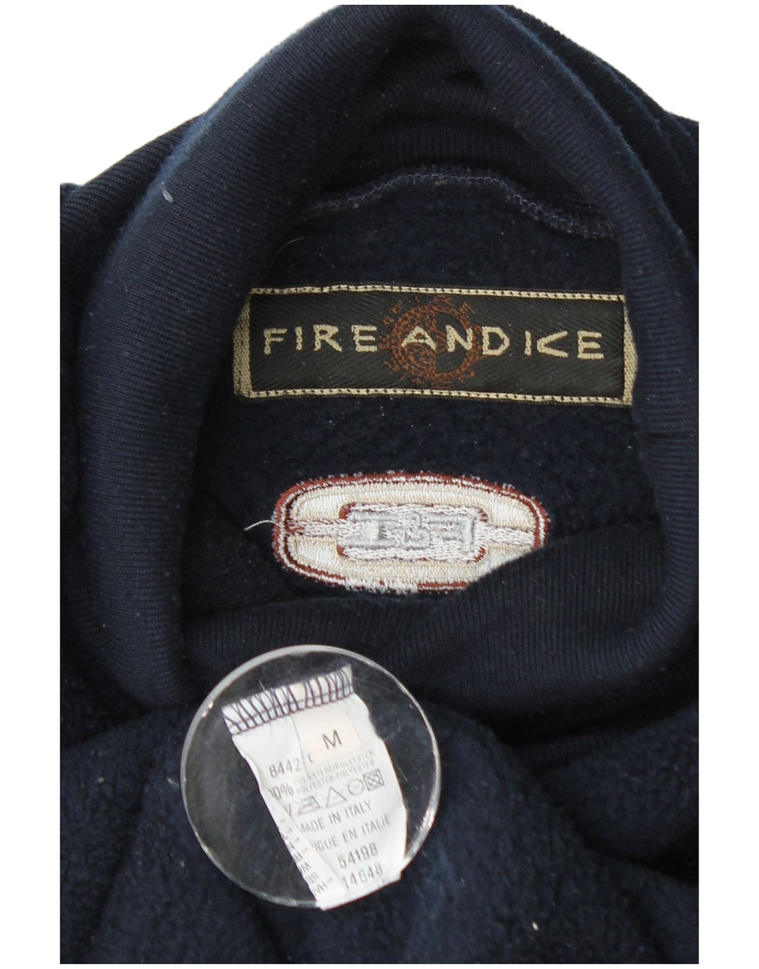 Fire and Ice Mens Fleece Jumper Medium Navy Blue Fair Isle Polyester