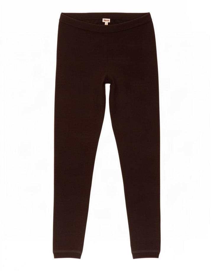 Kenzo Womens Leggings UK 8 Small Brown Wool