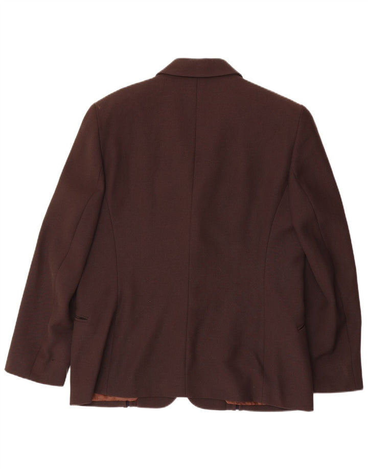 GIANFRANCO FERRE Womens 3 Button Blazer Jacket UK 16 Large Brown Wool
