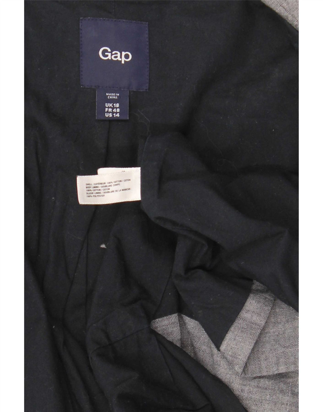 Gap Womens 2 Button Blazer Jacket UK 18 XL Blue Cotton