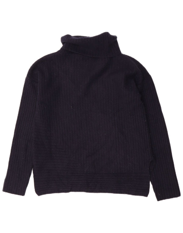 Harmont & Blaine Womens Roll Neck Jumper Sweater UK 16 Large Navy Blue Wool