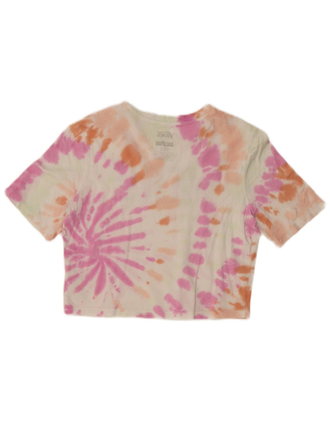 VANS Womens Crop Graphic T-Shirt Top UK 8 Small Multicoloured Tie Dye