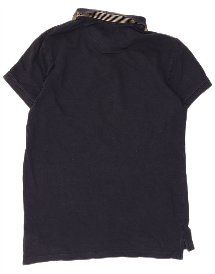Massimo Dutti Mens Slim Fit Polo Shirt Small Navy Blue