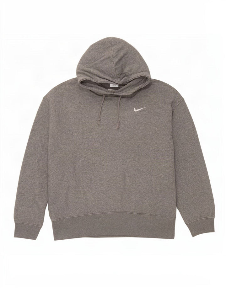 Nike Mens Hoodie Jumper Medium Grey Flecked Cotton