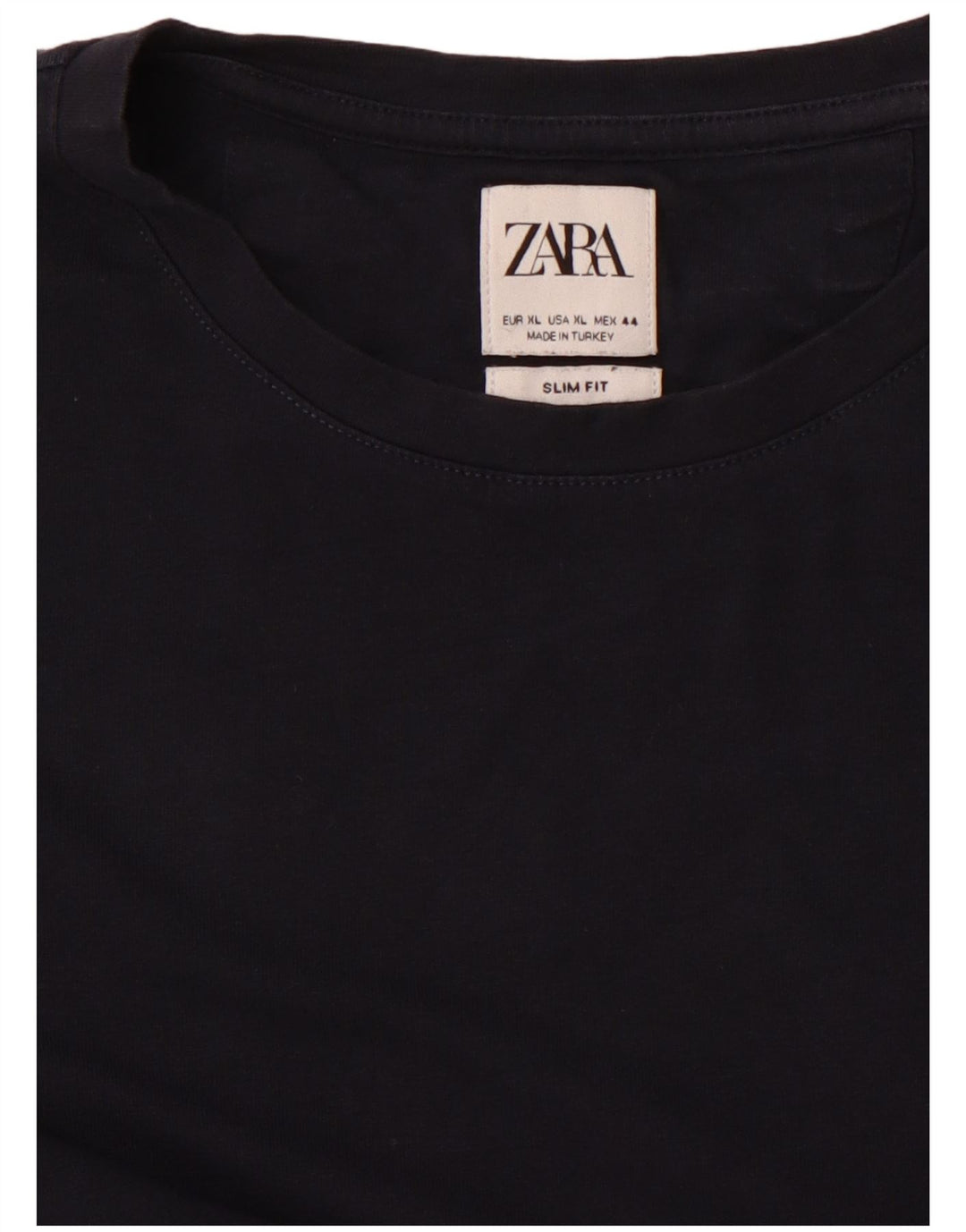 Zara Mens Slim Fit T-Shirt Top XL Navy Blue