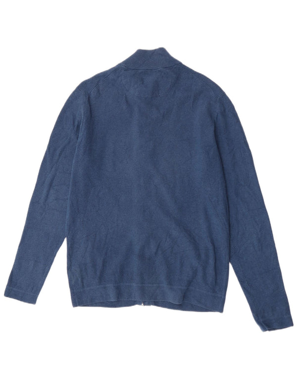 Massimo Dutti Mens Cardigan Sweater XL Navy Blue Cotton