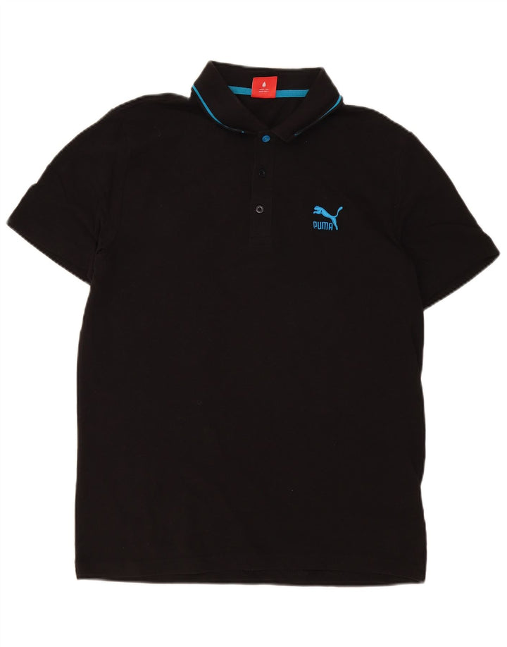 Puma Mens Polo Shirt Medium Black Cotton