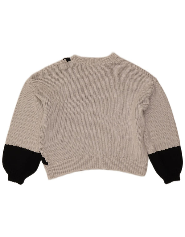 MINT VELVET Womens Crop Boat Neck Jumper Sweater UK 14 Medium White