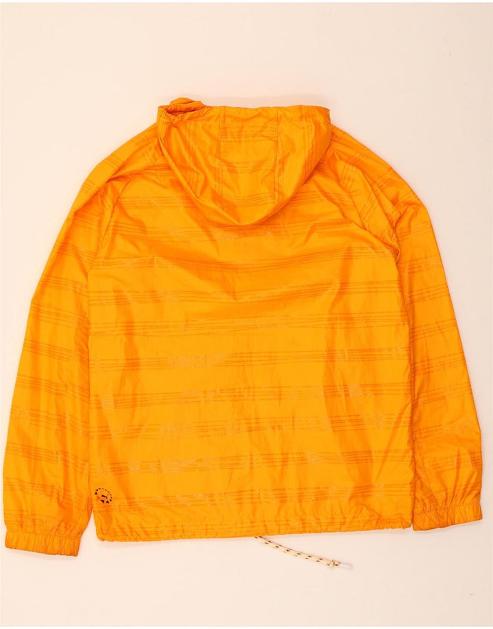 PUMA Mens Hooded Rain Jacket UK 38 Medium Orange Striped Polyester Vintage Puma and Second-Hand Puma from Messina Hembry 