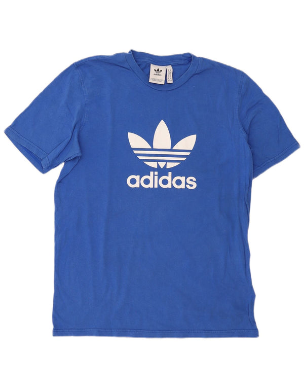 Adidas Mens Graphic T-Shirt Top Medium Blue Cotton