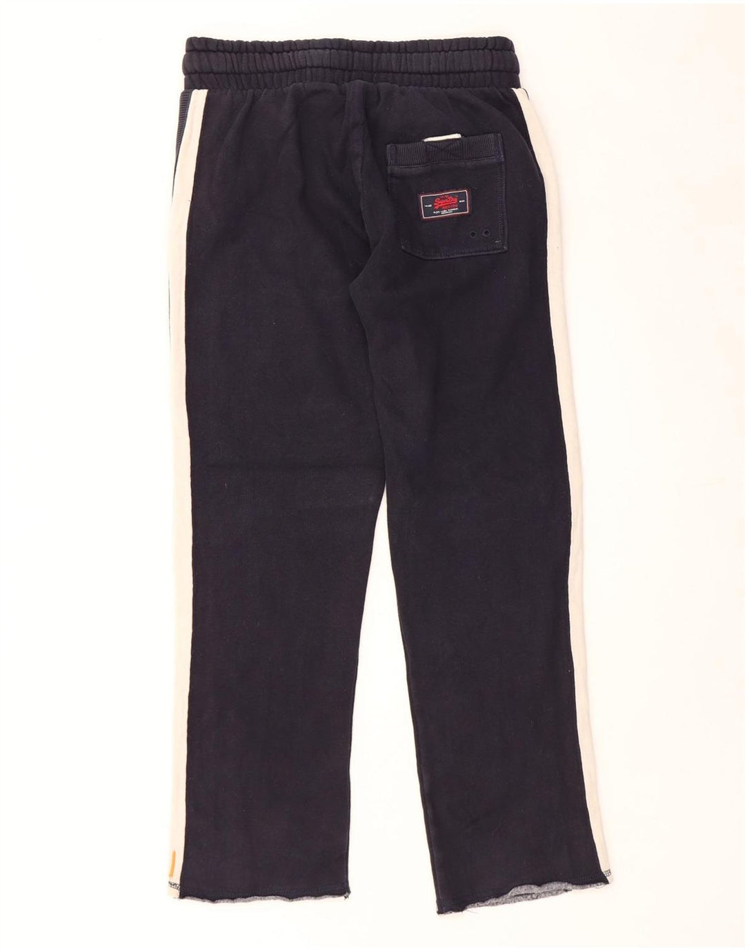 SUPERDRY Mens Graphic Tracksuit Trousers Small Navy Blue Colourblock